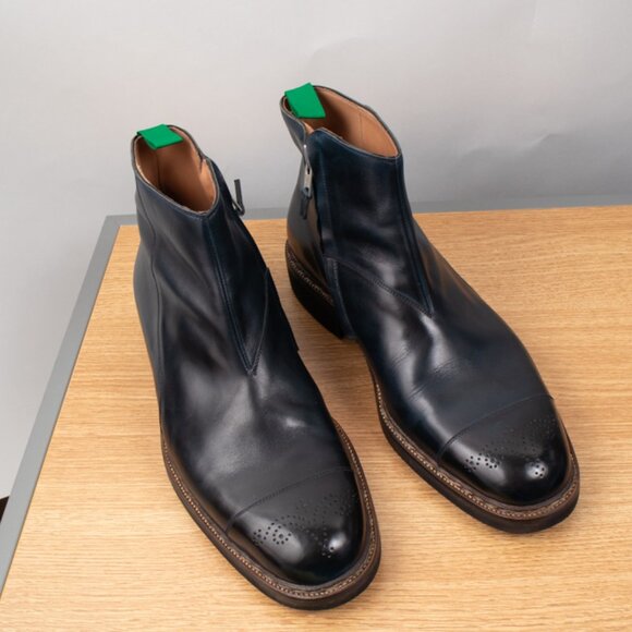 Saint Crispin's Chukka Boots Men's Size 11 H Midnight Blue Rubber Sole $2000 - Picture 11 of 13